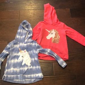 Two little girl hoodies